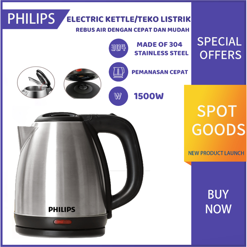 Jual Philips Ketel Listrik Teko Listrik Pemanas Air 1 8L Air Mendidih