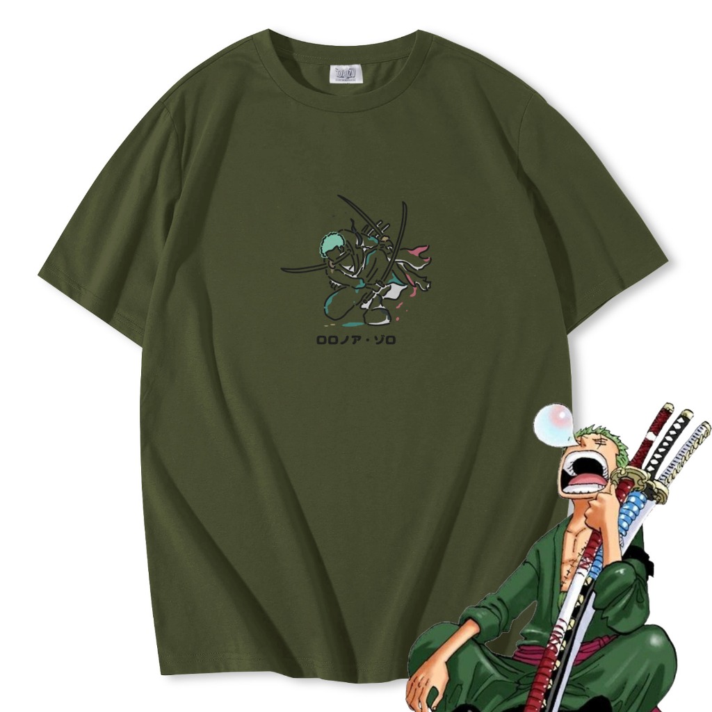 Jual Kaos One Piece Zoro Onigiri Anime Manga Otaku Marimo Roronoa Zoro