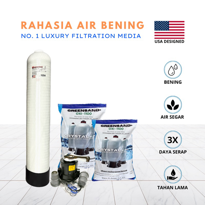 Jual Paket Filter Air Tabung Frp Air Sumur Besi Karat Berminyak