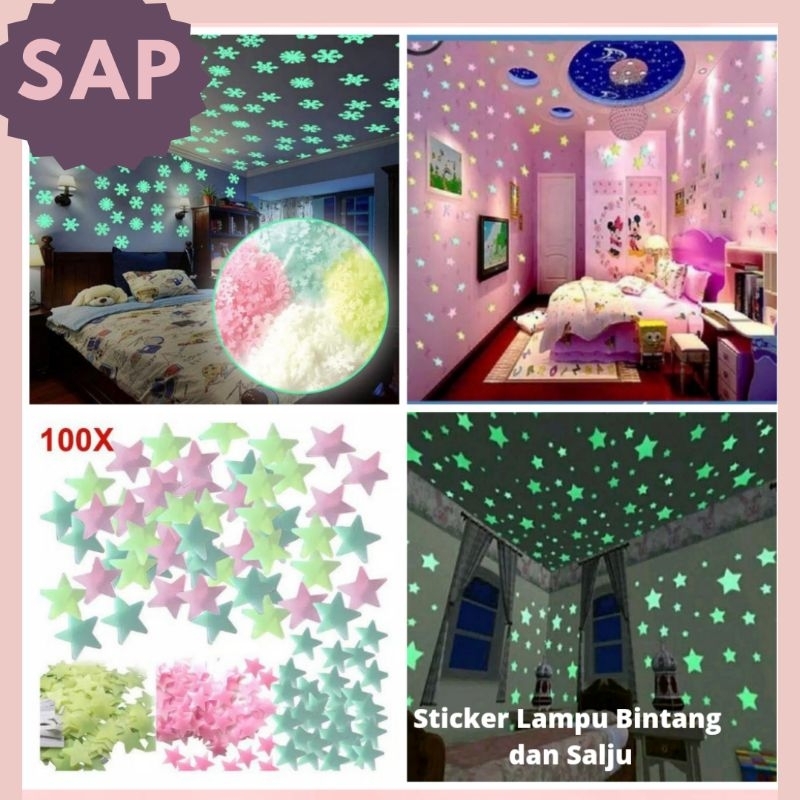 Jual Lampu Bintang Dark In The Glow Set Pcs Sticker Dinding