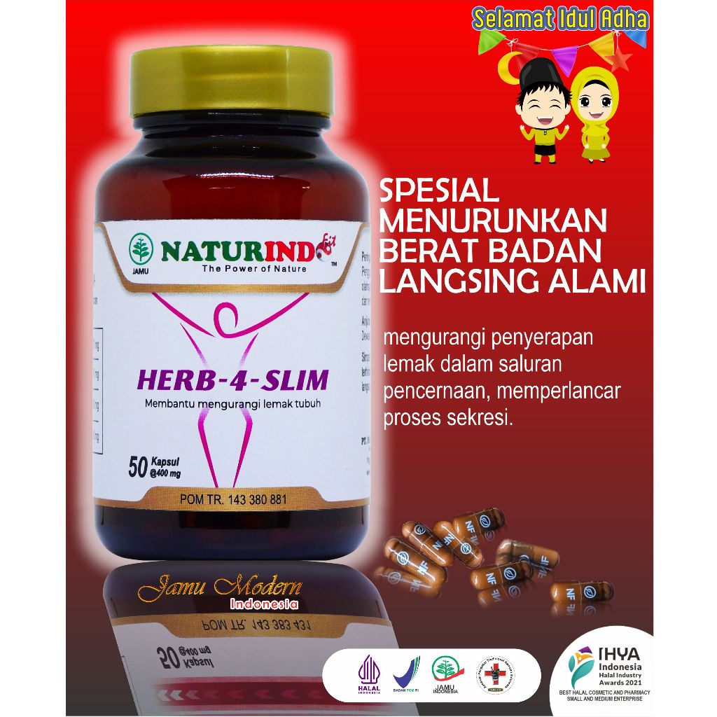 Jual HERB 4 SLIM Herbal Pelangsing Alami Mengurangi Penyerapan Lemak