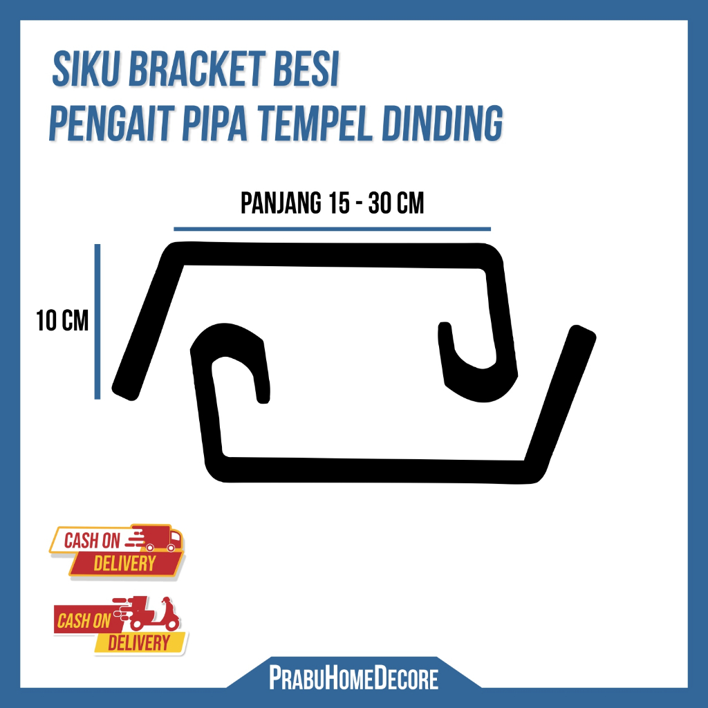 Jual Siku Besi Pengait Pipa Inchi Hanger Jemuran Baju Gantung Panjang