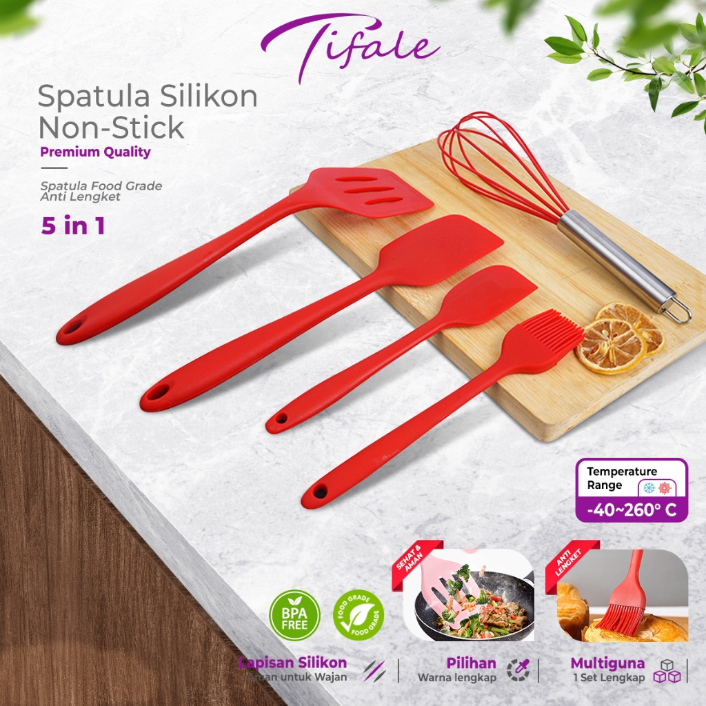 Jual Tifale X Vishal Spatula Set Peralatan Masak Sutil Silikon Non