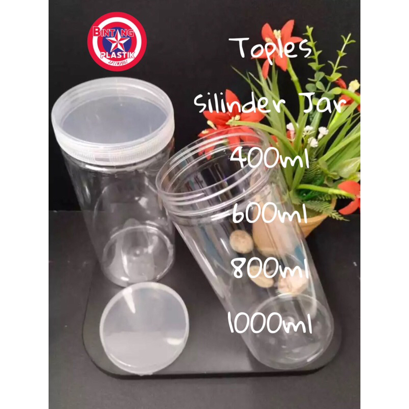 Jual TOP QUALITY TOPLES Tabung JAR 400ml 600ml 800ml 1000ml Plastik