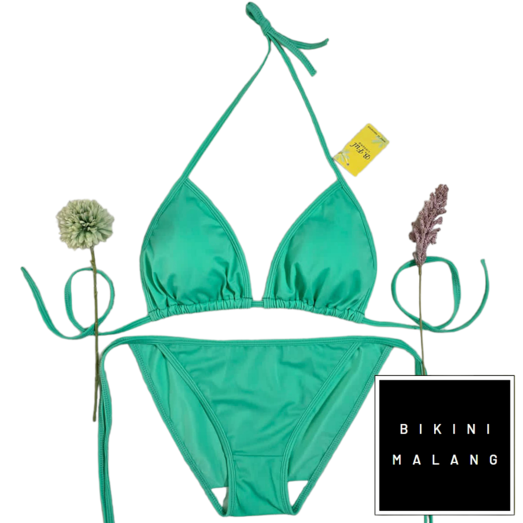 Jual BIKINI PANTAI BF005 TALI SAMPING WARNA HIJAU JADE Shopee Indonesia