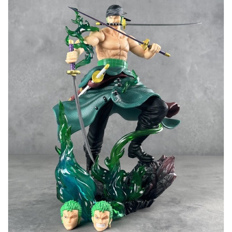 Jual Action Figure Statue One Piece Roronoa Zoro Diorama Green Aura