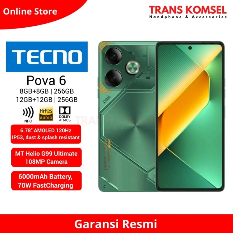 Jual Tecno Pova 6 12GB 12GB 256GB Atau 8GB 8GB 256GB Garansi Resmi