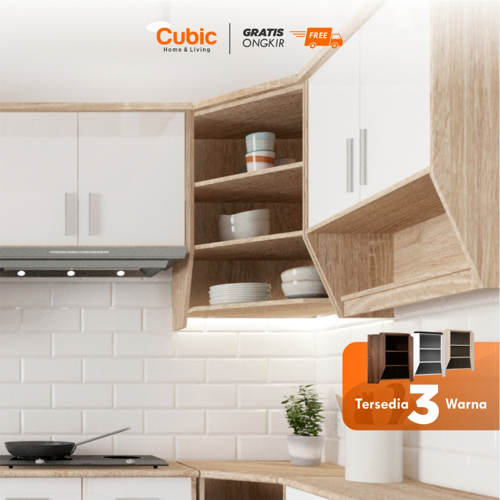 Jual Cubic Kitchen Set Sudut Minimalis Rak Atas Lemari Dapur ELENA