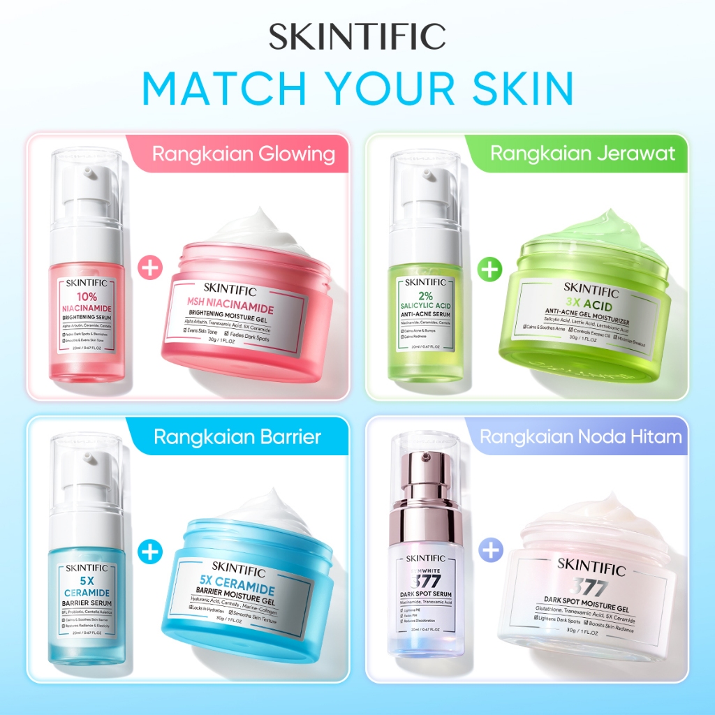 Jual SKINTIFIC 2PCS SKINCARE SET Brightening Krim Serum Set MSH