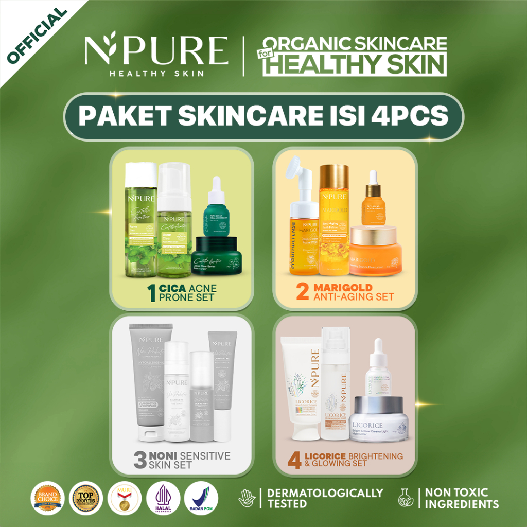 Jual Npure Pcs Paket Face Wash Toner Serum Moisturizer Cica