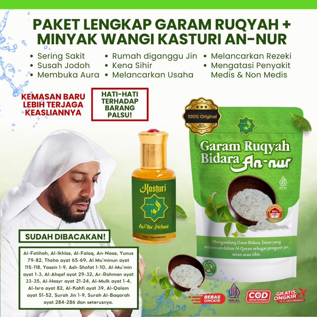 Jual Bundling Hemat Garam Annur Asli Parfum Kasturi Asma Ruqiah