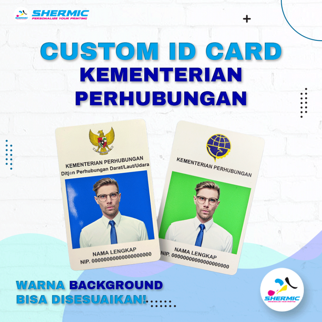 Jual Custom Uv Print Design Id Card Kementrian Perhubungan Name Tag