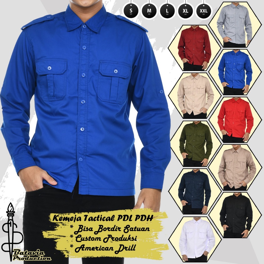 Jual Baju Kemeja Tactical PDL PDH Lengan Panjang Workshirt Terbaru Pria