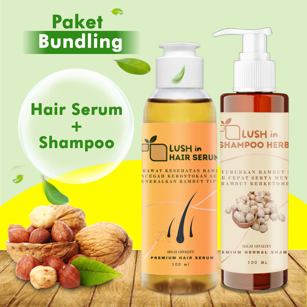 Jual Paket Hair Serum Herbal 100ml Dan Shampoo Herbal Penumbuh Rambut