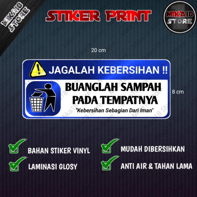 Jual Stiker Jagalah Kebersihan Buanglah Sampah Pada Tempatnya Shopee