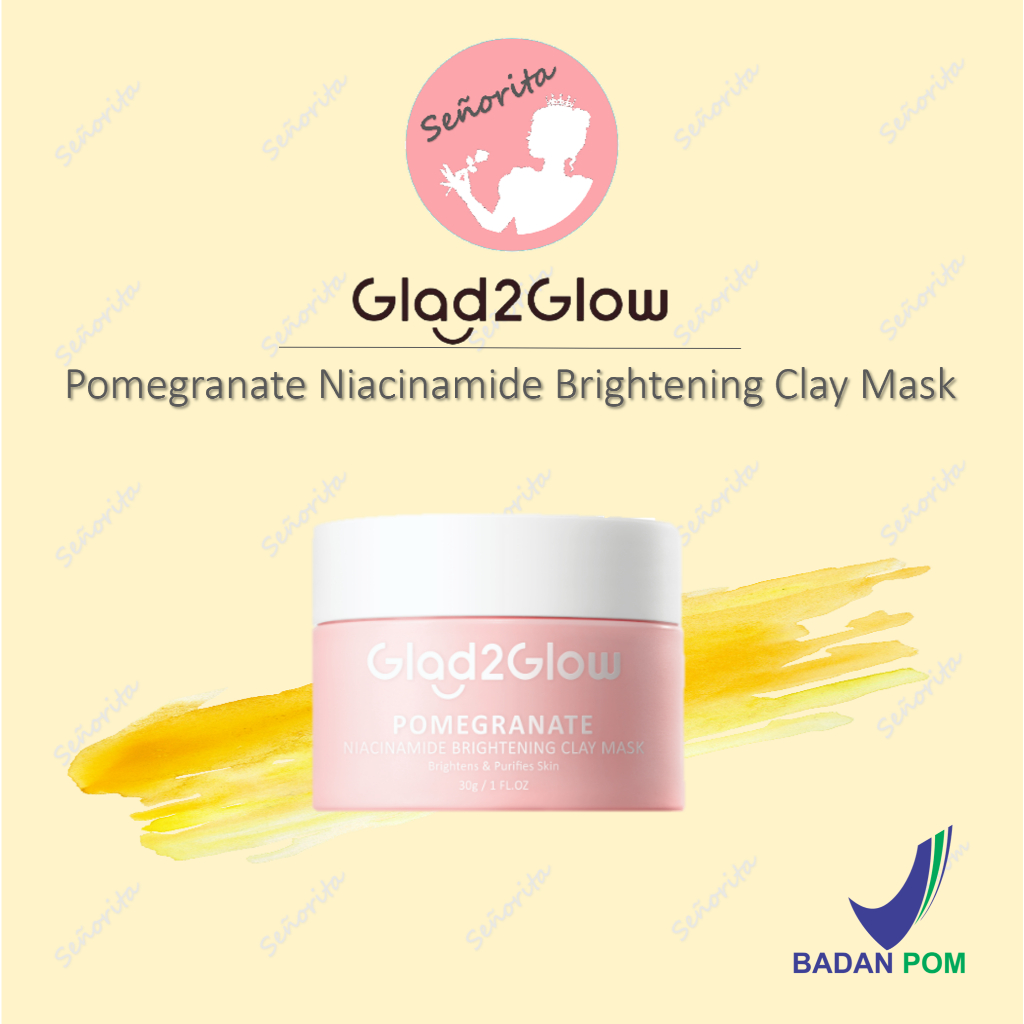 Jual Glad Glow G G Pomegranate Niacinamide Brightening Clay Mask G