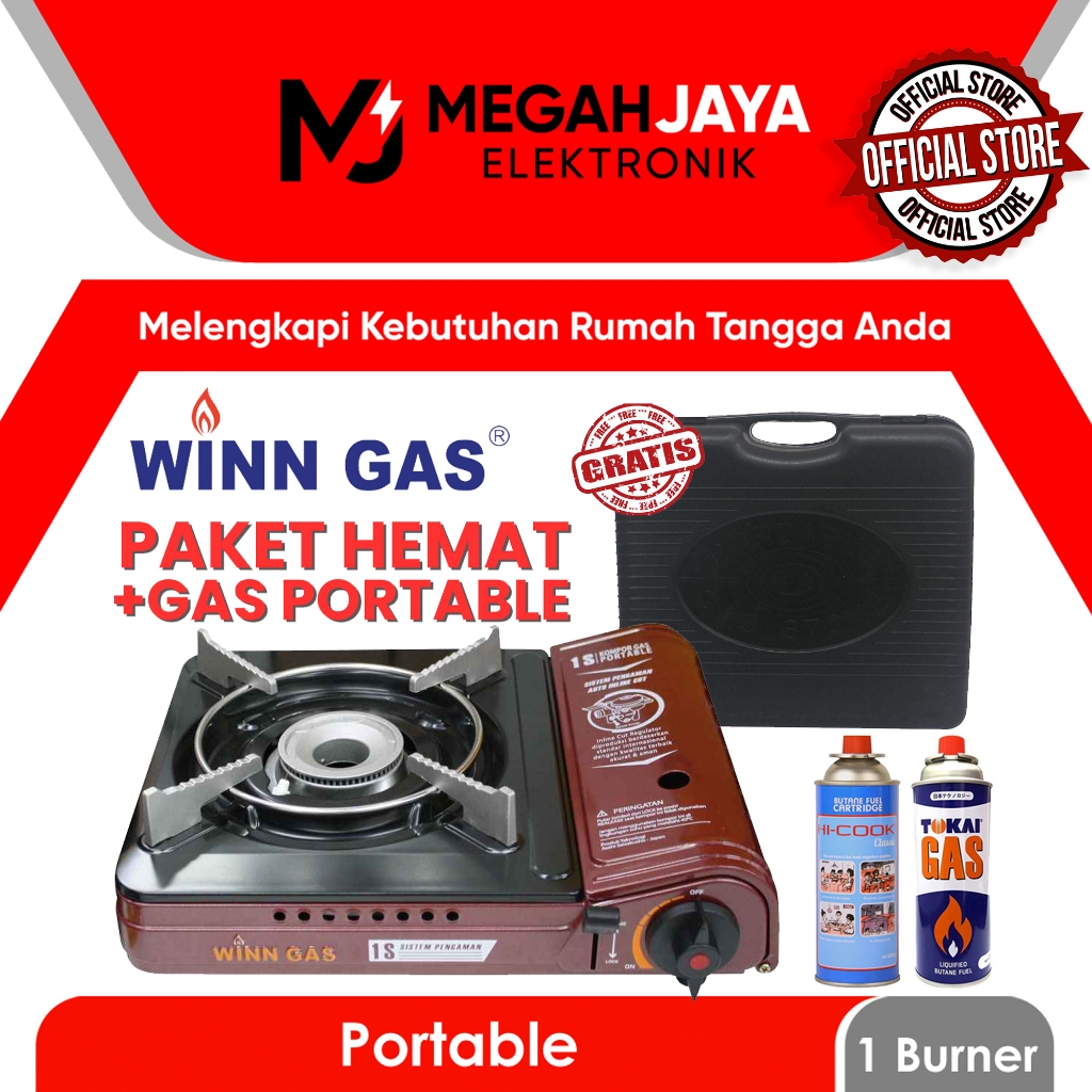 Jual COD READY WINN GAS KOMPOR PORTABLE W1S PAKET KOMPOR GAS