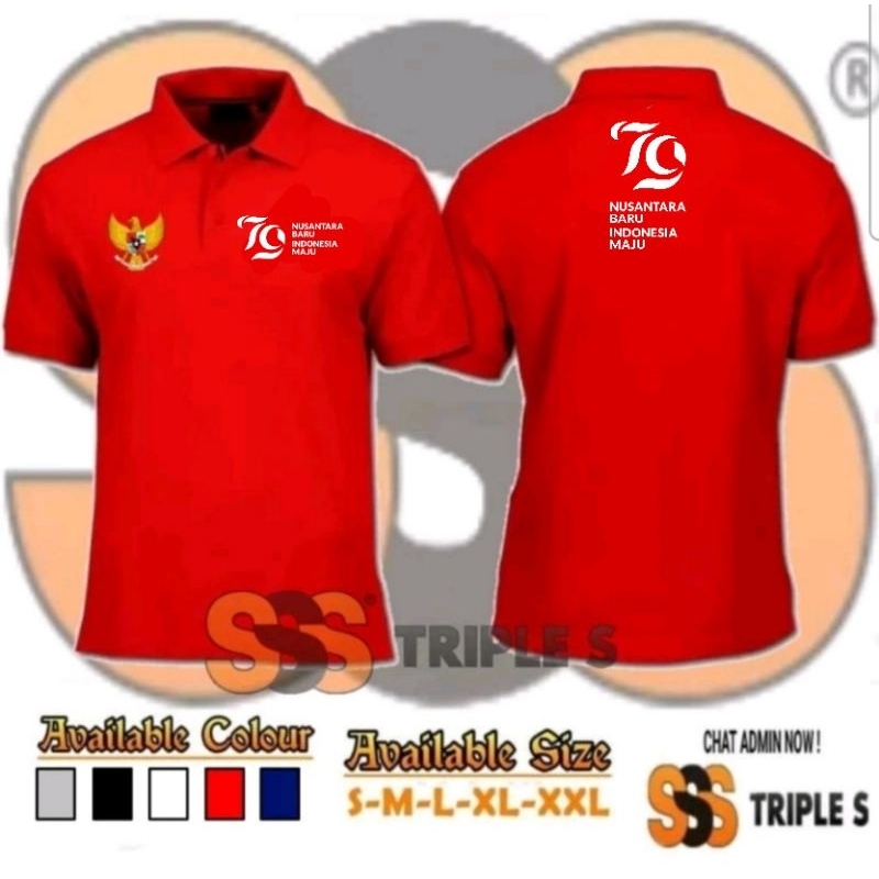 Jual Polo Shirt Kaos Kerah Hut Ri Ke Nusantara Baru Indonesia Maju