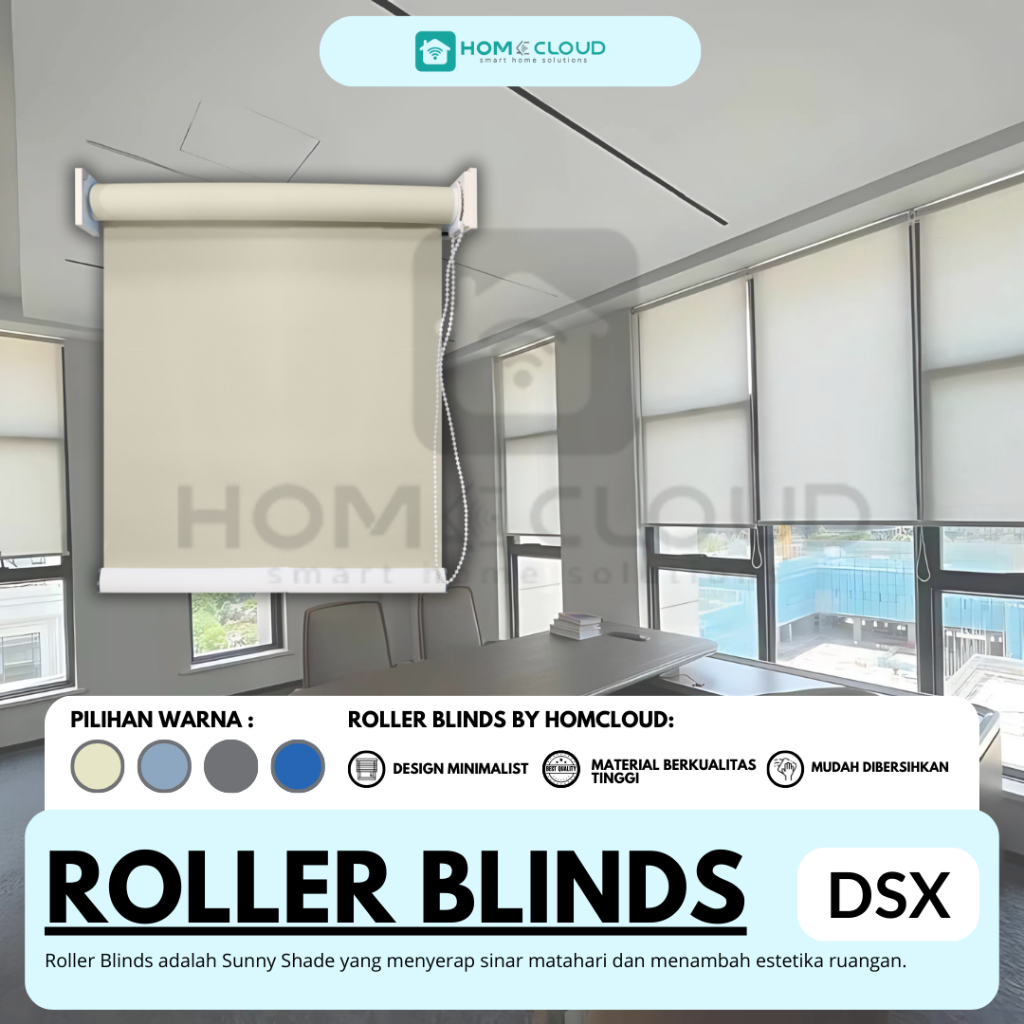 Jual Roller Blind DSX Tirai Jendela Gulung Tarik Dimout Untuk Kerai