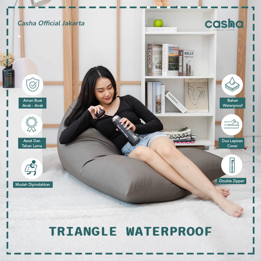 Jual CASHA Bean Bag Triangle Waterproof Size Large Shopee Indonesia