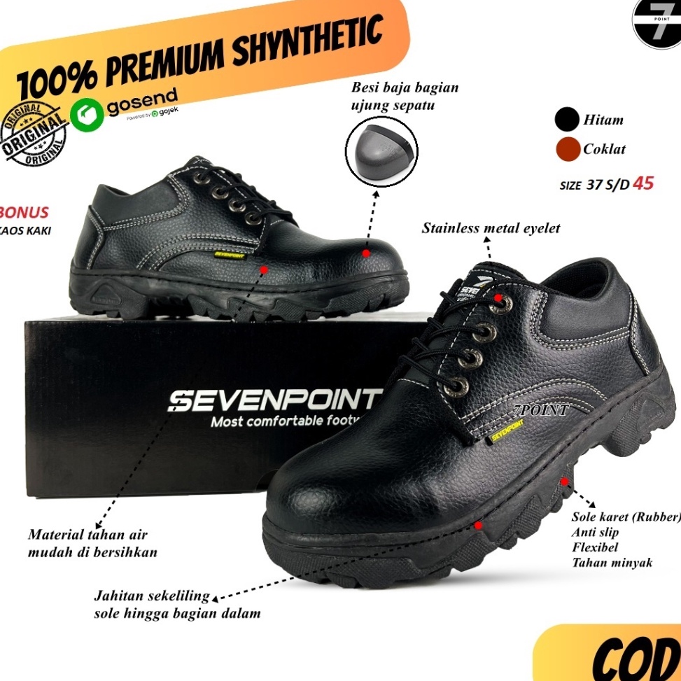 Jual Telah Hadir Sepatu Safety Pria Original Sevenpoint Septi Ujung