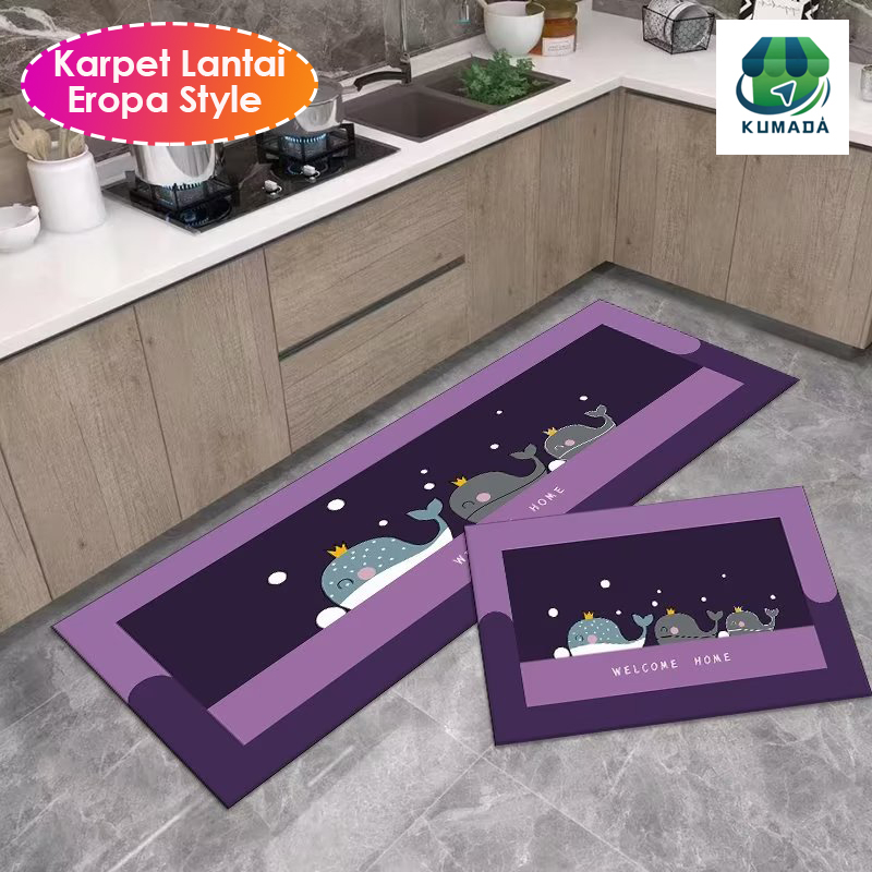 Jual Keset Lantai Dapur 2in1 Lembut 1set Isi 2pcs Motif Terbaru Keset