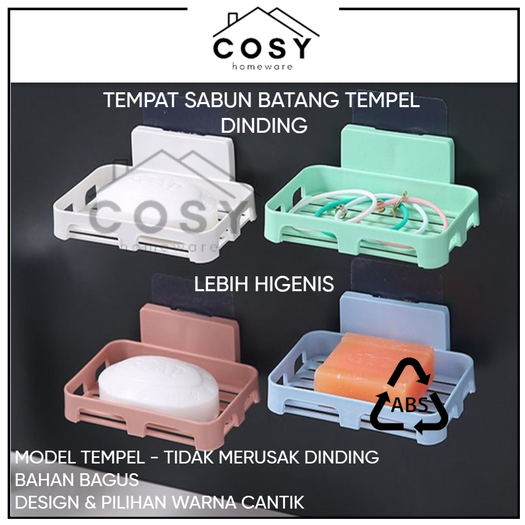 Jual COSY Tempat Sabun Batang Tempel Dinding Tanpa Paku Rak Sabun