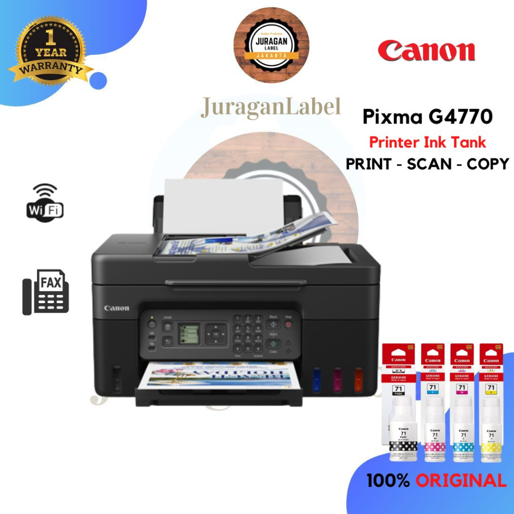 Jual Printer Canon Pixma G4770 InkTank AIO Print Scan Copy Fax Wifi ADF