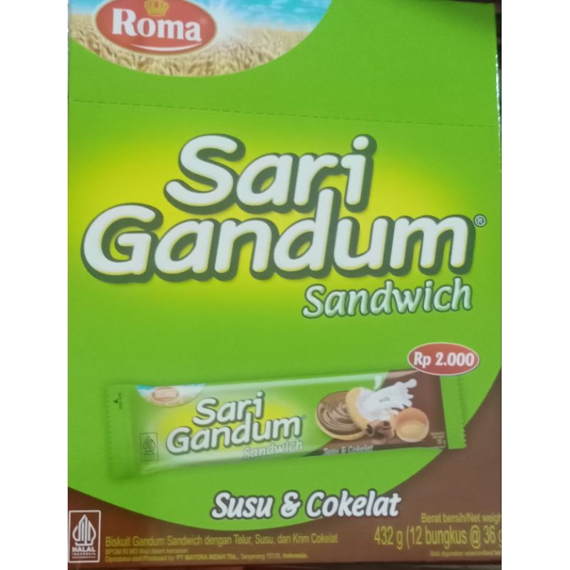 Jual Roma Sari Gandum Coklat Isi 12 Pcs Shopee Indonesia