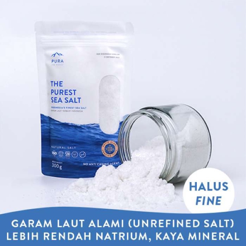 Jual PURA PUREST SEA SALT 300 GR GARAM LAUT NATURAL FINE HALUS