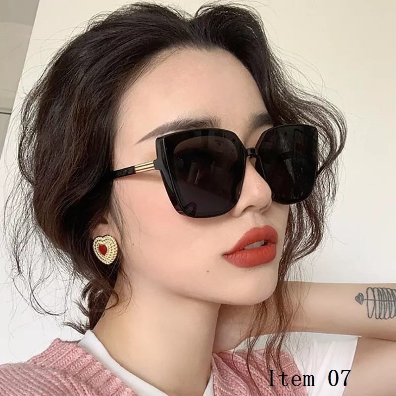 Jual Kacamata Kaca Mata Square Sunglasses Hitam Kpop Korean Wanita