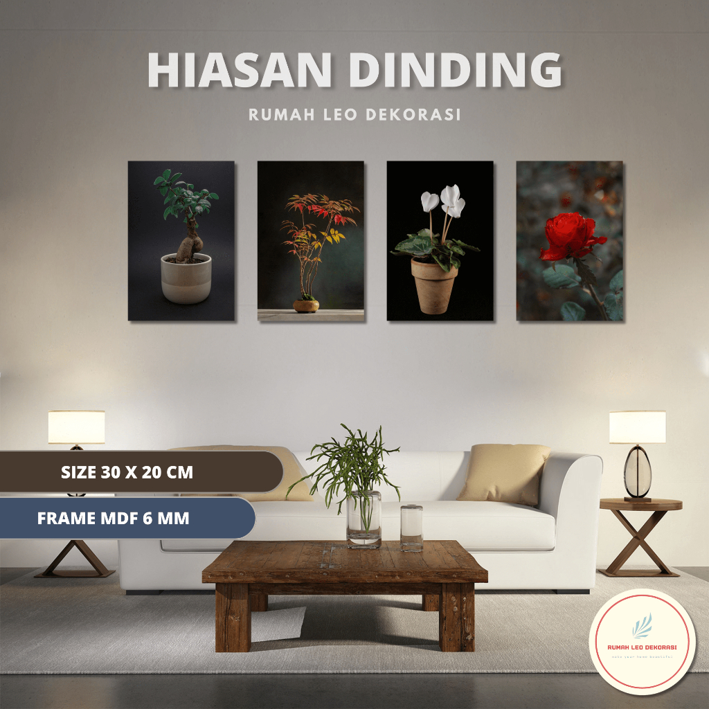 Jual Poster Papan MDF Hiasan Dinding Tumbuhan Bunga Pohon 30 X 20 Cm