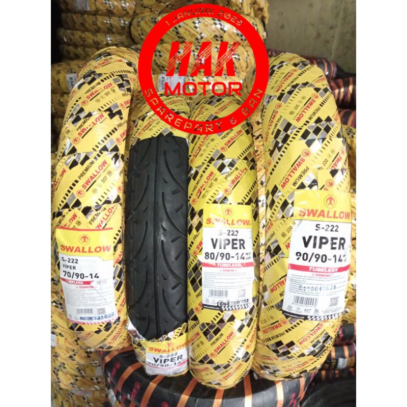 Jual BAN MOTOR MATIC SWALLOW VIPER TUBLES RING 14 70 90 14 80 90