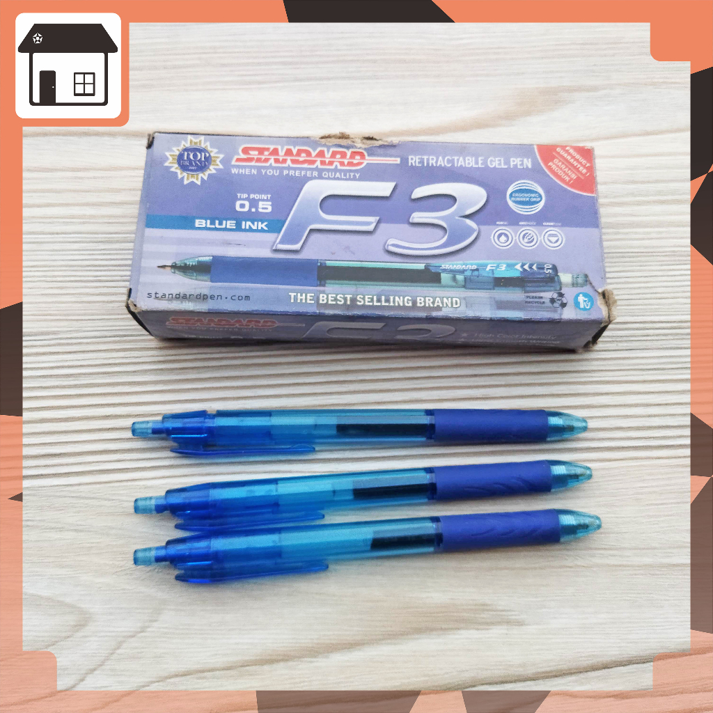 Jual Standard Pen Pulpen F3 0 5 Biru Retractable Bulpen Ballpoint Pena