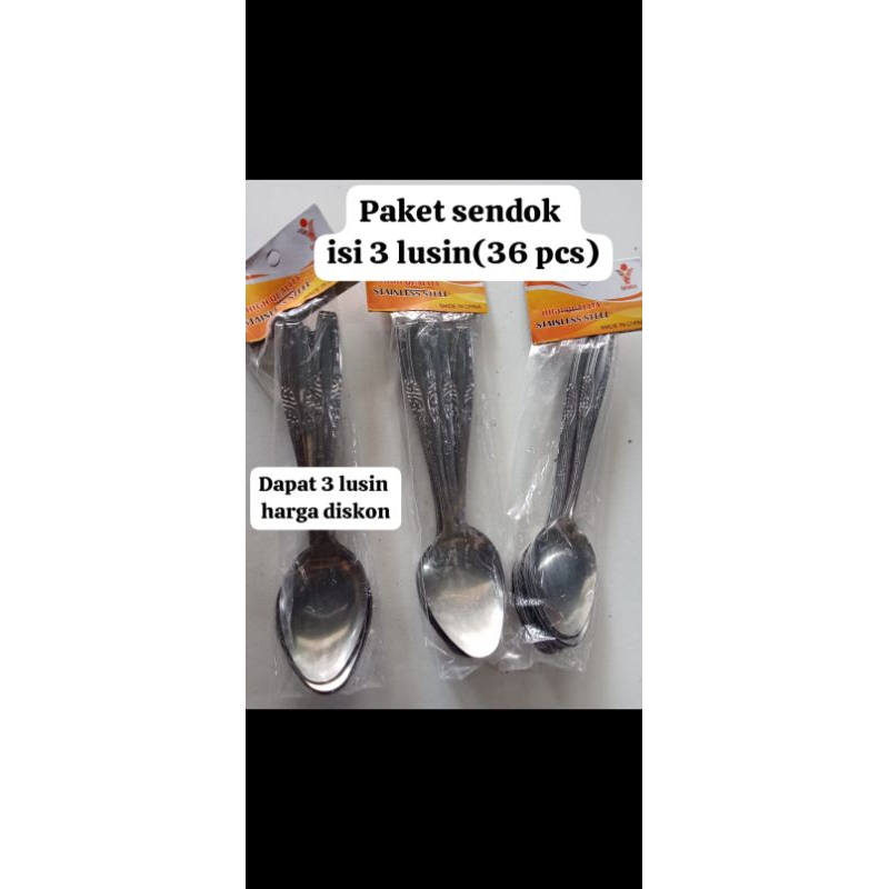 Jual 3 LUSIN SENDOK MAKAN STAINLESS TEBAL Shopee Indonesia