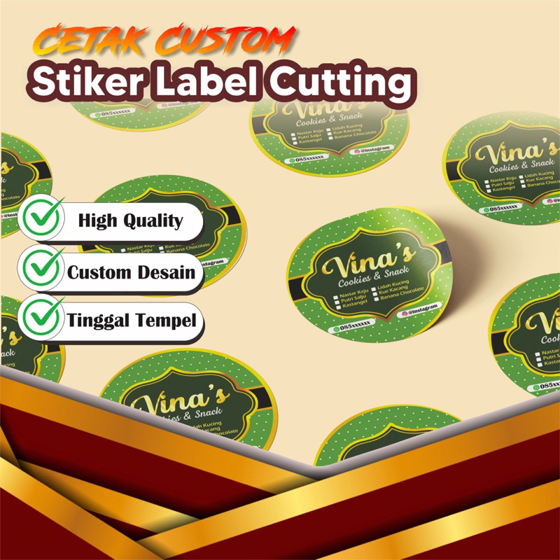 Jual CETAK STIKER PRODUK SATUAN STIKER CUSTOM STIKER CUTTING