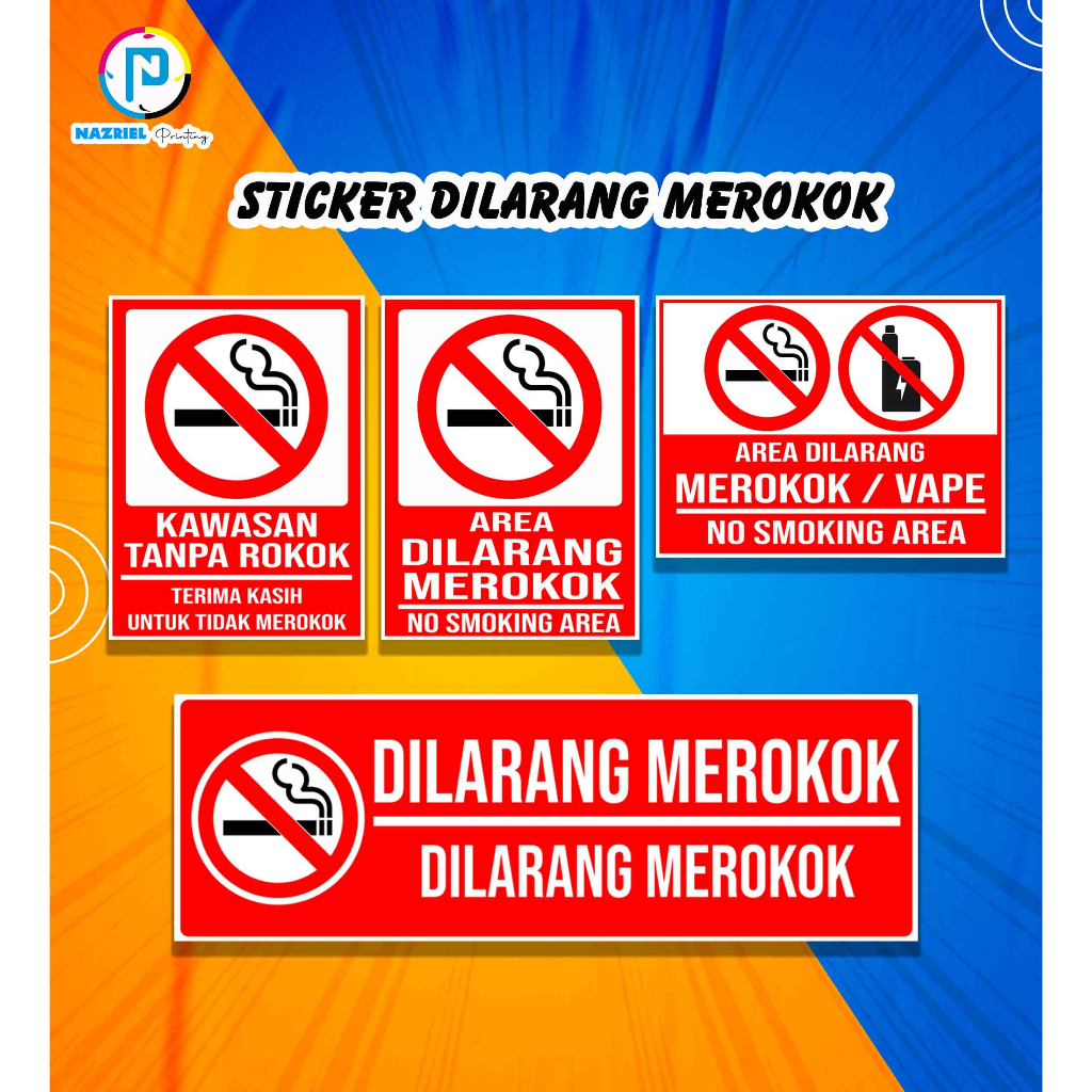 Jual Sticker Dilarang Merokok Stiker Dilarang Merokok Sticker No