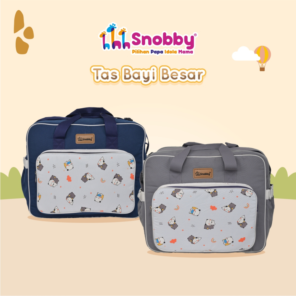 Jual Snobby Tas Perlengkapan Bayi Besar Diaper Bag Saku Print Bearly