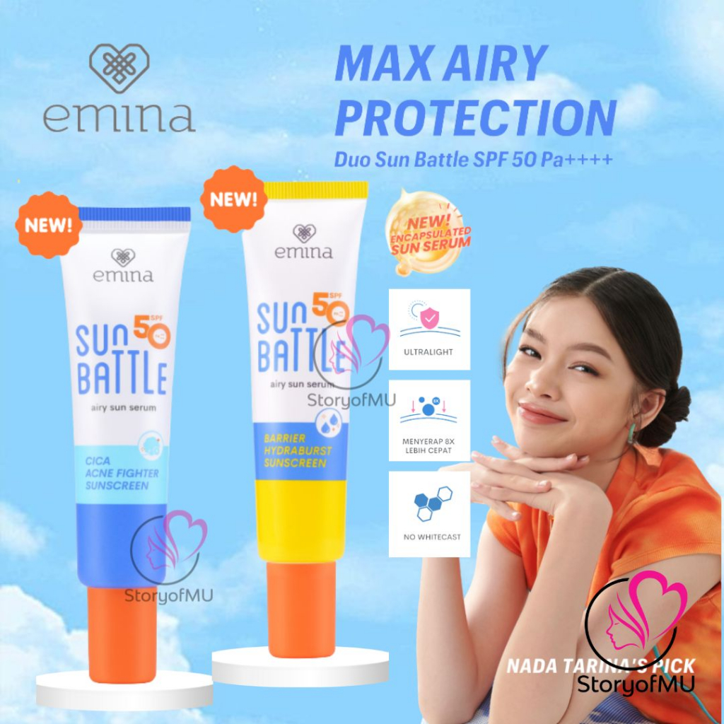 Jual EMINA Max Airy Protection Duo Sun Battle SPF50 PA 30ml