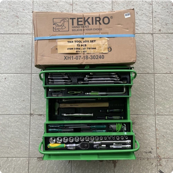 Jual ToolBox Set 72 Pcs Tekiro Kotak Mekanik Alat Perkakas Kunci Sock