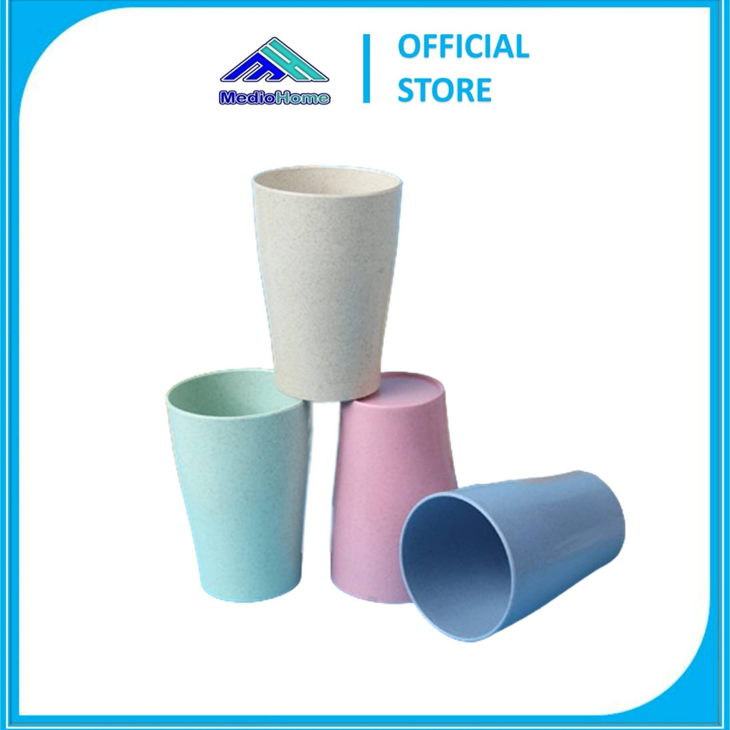 Jual Mediohome Gelas Minum Cup Cangkir Tahan Jatuh Bahan Gandum Mh