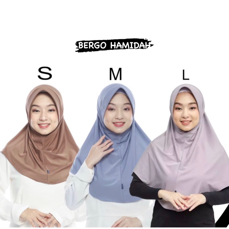 Jual Ori Kerudung Sporty Bergo Hamidah Instan All Size Ukuran S M L