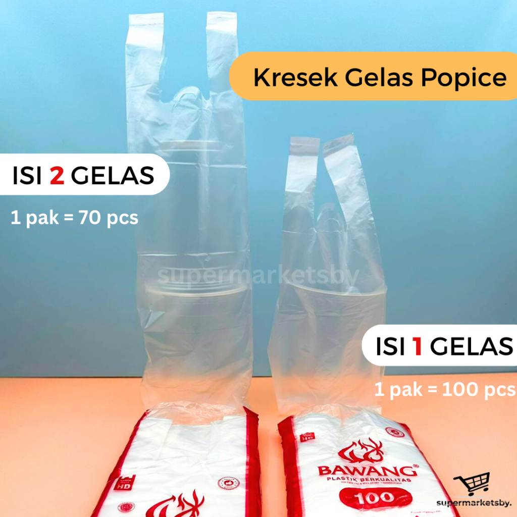 Jual Kresek Gelas Popice Kantong Kresek Gelas BAWANG Isi 1 Gelas 2