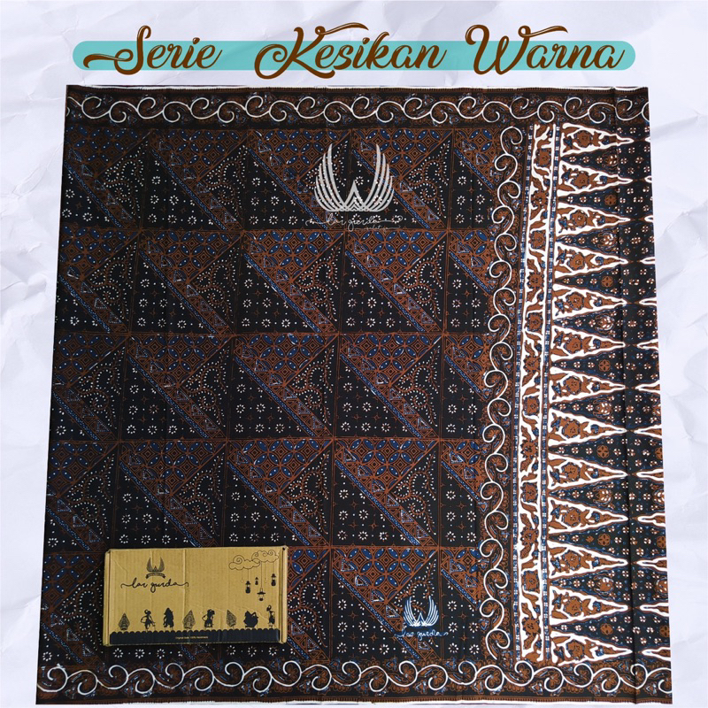 Jual Sarung Batik LarGurda Serie Kesikan Warna Biru Motif Tambal