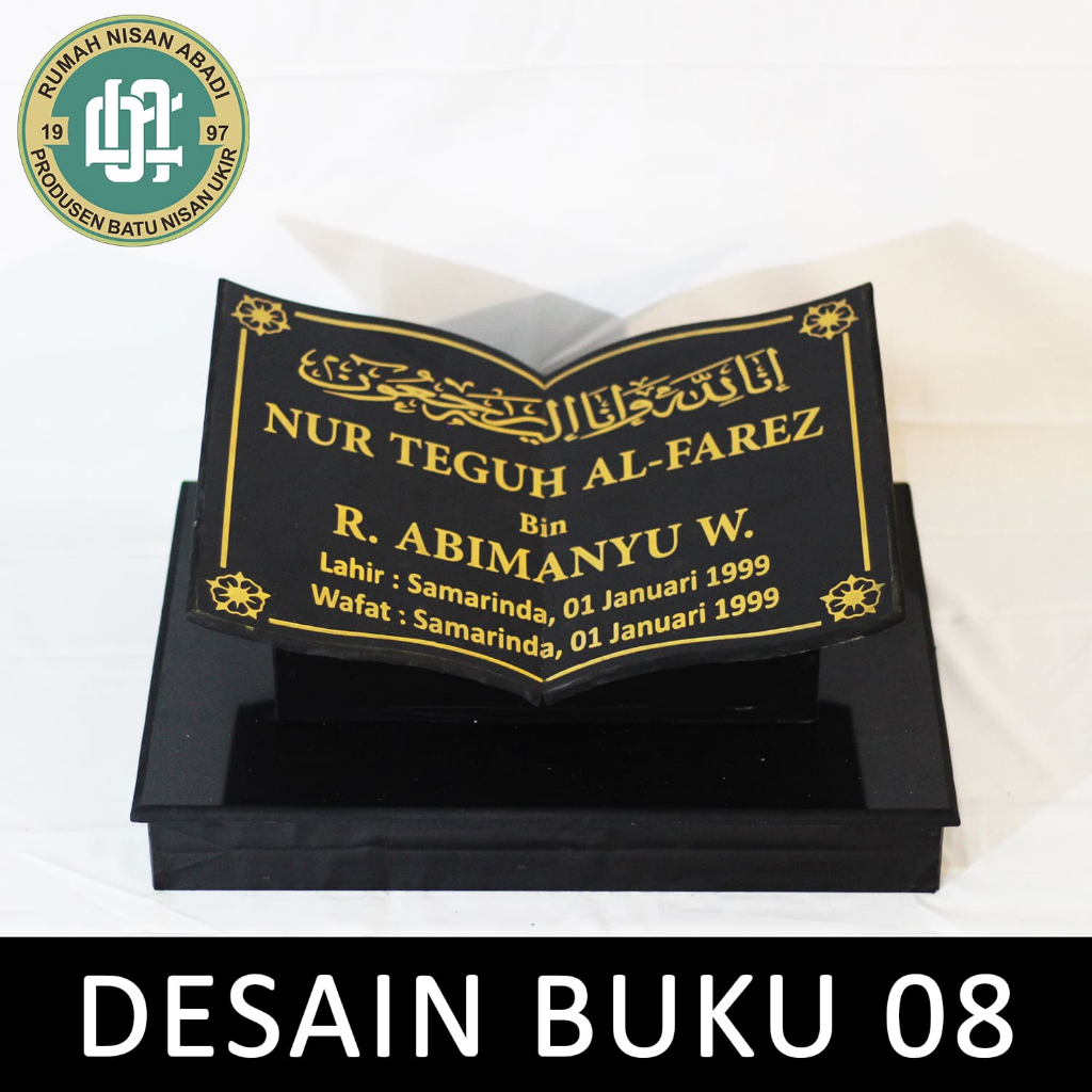 Jual Batu Nisan Maesan Makam Granit Bentuk Model Buku Alquran Dudukan