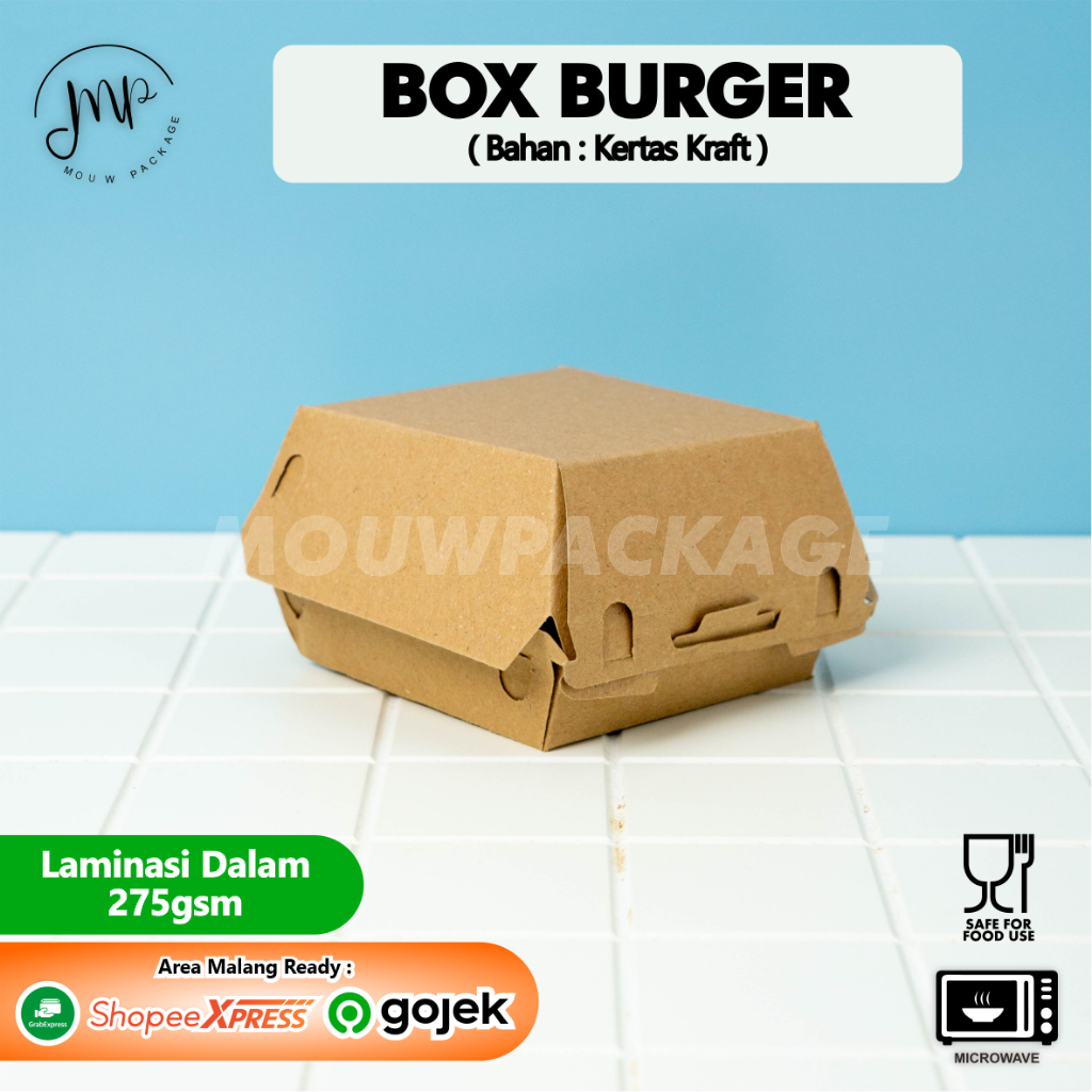 Jual Box Burger Kraft Kotak Kemasan Packaging Burger Shopee Indonesia