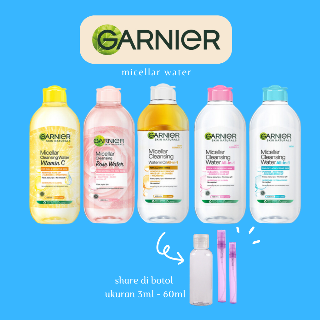 Jual Share Garnier Pink Biru Kuning Rose Micellar Cleansing Water