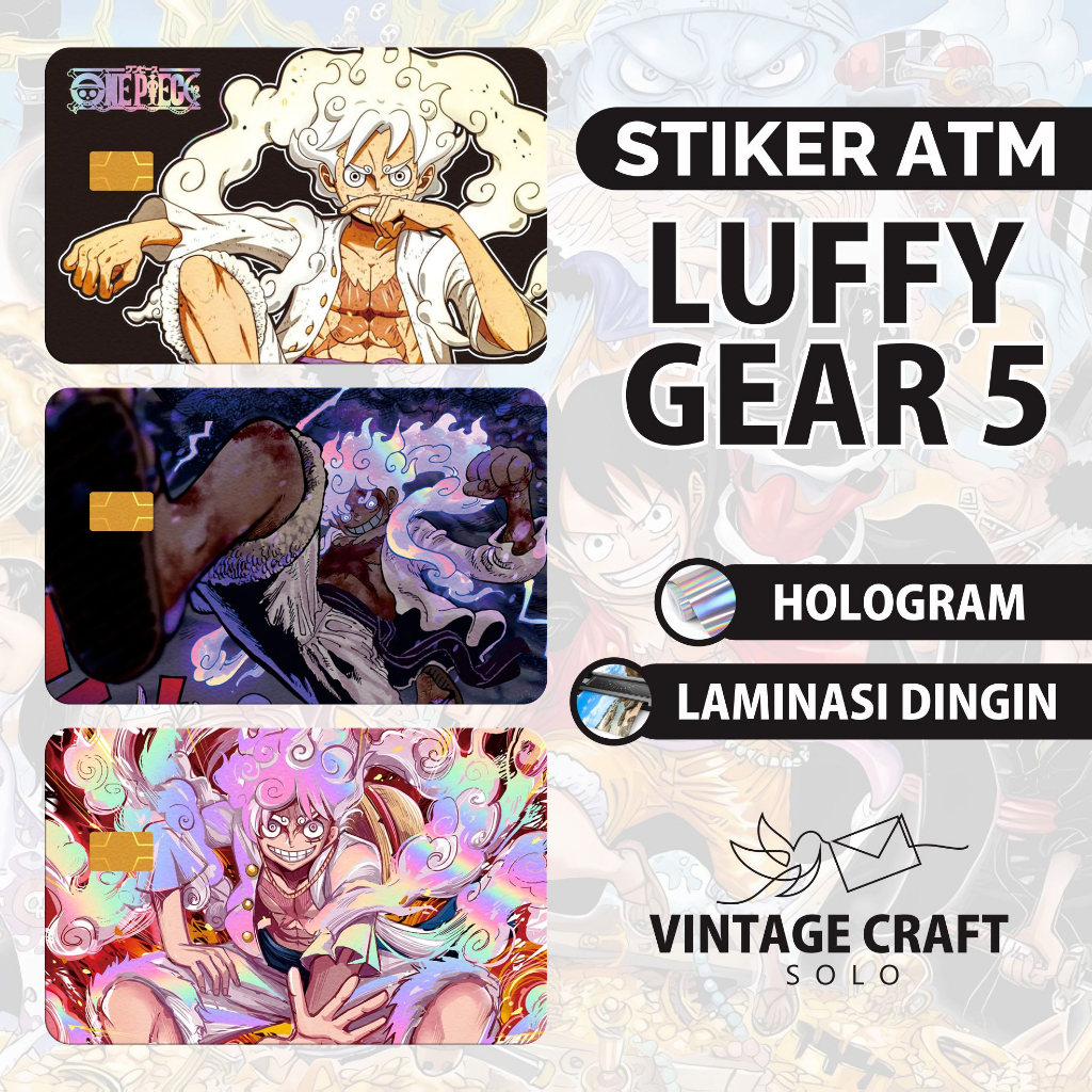 Jual Stiker Sticker Skin Card ATM Garskin Anime OnePiece Luffy Gear5