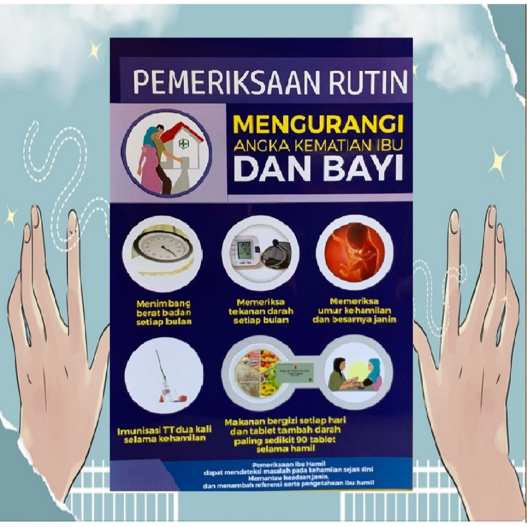 Jual Poster Pemeriksaaan Rutin Mengurangi Angka Kematian Ibu Dan Bayi