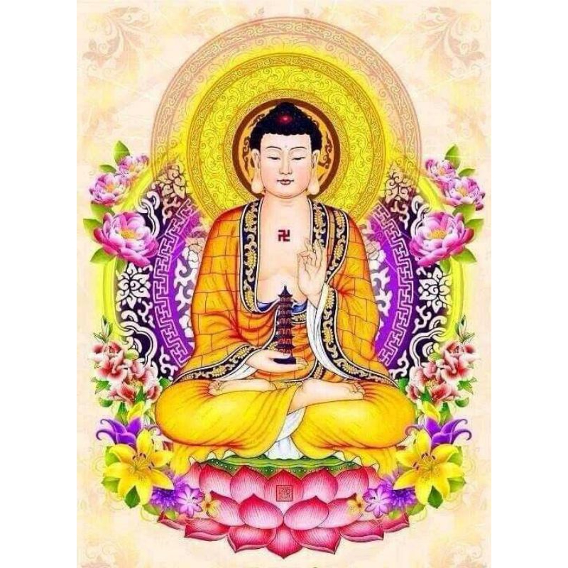 Jual Hiasan Dinding Lukisan Cetak Buddha Yao Shi Fo Bhaisajyaguru Plus